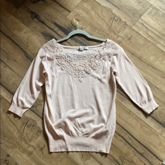 3/4 Sleeve, embroidered top, Cream color - Picture 1 of 3